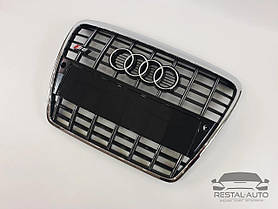 Тюнінг Решітка радіатора Audi S6 2004-2011рік Чорна з хромом (в стилі S-Line)