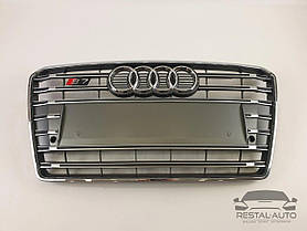 Тюнінг Решітка радіатора Audi A7 2010-2014год Сіра з хромом (в стилі S-Line)