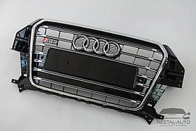 Тюнінг Решітка радіатора Audi Q3 2011-2014год Чорна з хромом (в стилі S-Line)