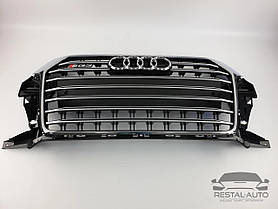 Тюнінг Решітка радіатора Audi Q3 2014-2018год Чорна з хромом (в стилі S-Line)