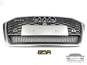 Тюнінг Решітка радіатора в стилі RS на Audi Q5 FY 2016-2020 рік Сіра