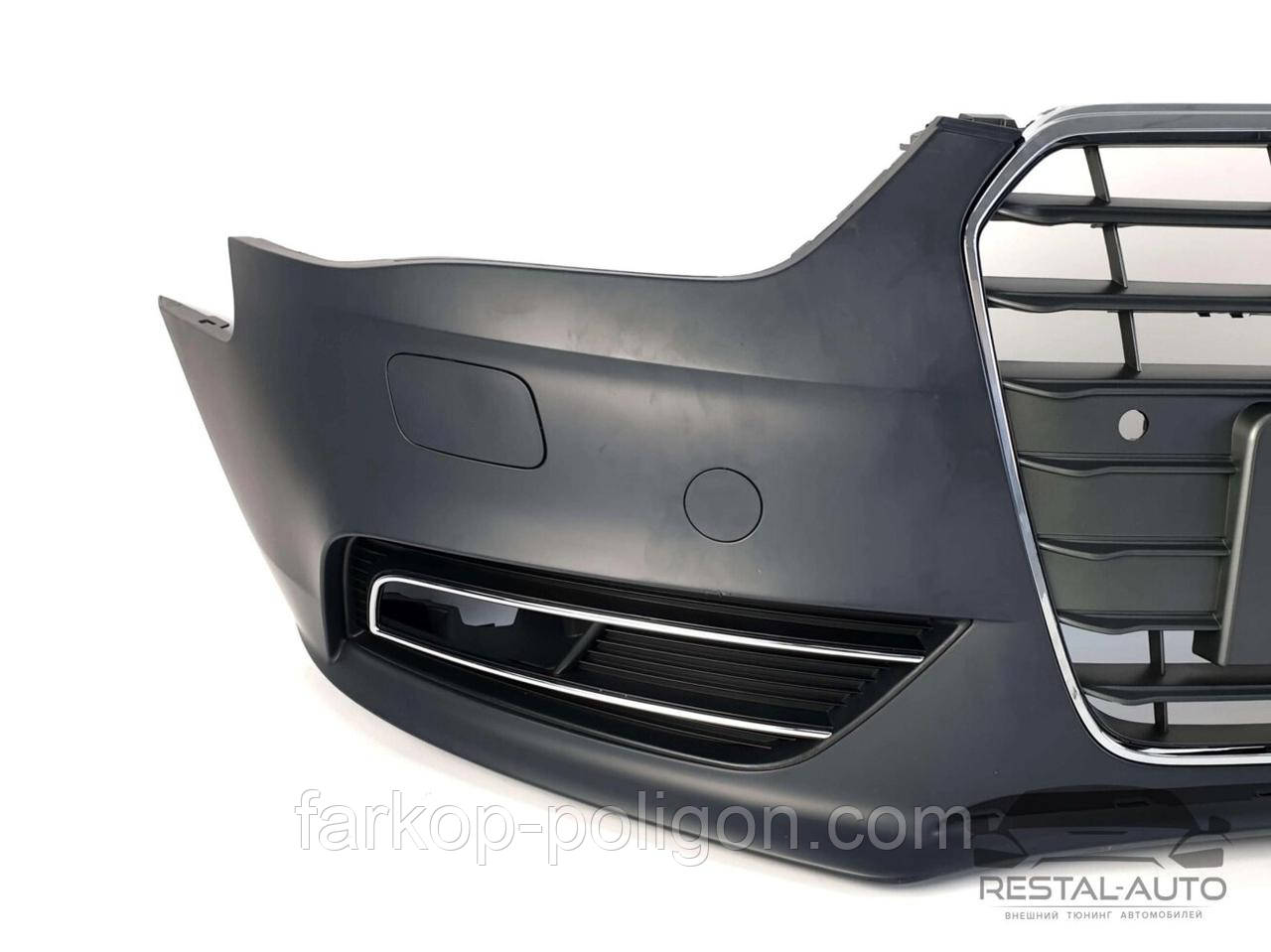 Передній бампер на Audi A4 B8 2011-2015 роки ( Стандарт без місць під парктроніки )