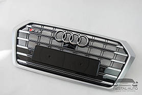 Тюнінг Решітка радіатора Audi Q5 2016-2020год Чорна з сірим (в стилі S-Line)