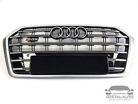 Тюнінг Решітка радіатора Audi Q5 2016-2020год Чорна з хромом (в стилі S-Line)