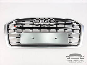 Решітка радіатора в стилі S-Line на Audi Q5 80A 2016-2020 рік Сіра