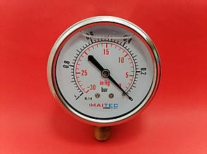 Вакуумметр Maitec c гліцерином 1/4" 63мм