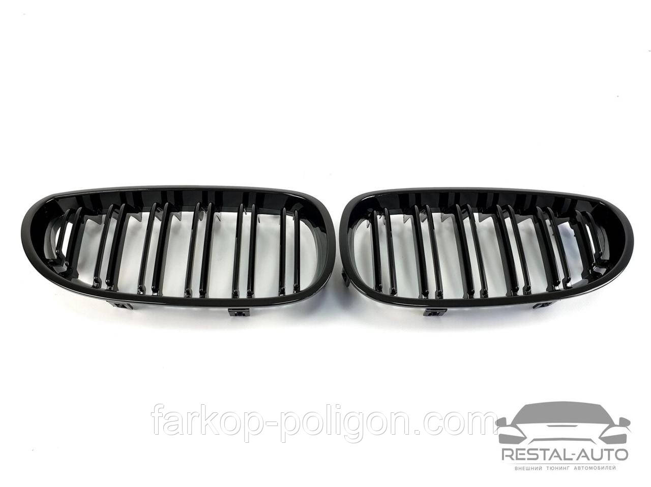 Ніздрі на BMW 5 Серії E60 2003-2010 рік Чорні Глянсові ( Подвійні M-Look )