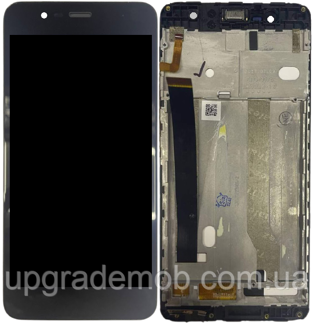 Дисплей модуль тачскрин Asus ZenFone 3 Max ZC520TL чорний з рамкою Titanium Gray, фото 1