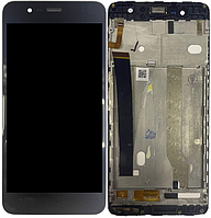 Дисплей модуль тачскрин Asus ZenFone 3 Max ZC520TL черный в рамке Titanium Gray