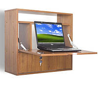Навесной настенный письменный стол РМ-3, рабочее место для ноутбука ТМ Тиса Мебель, маленький стол-бюро