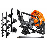 Мотобур LEX LXGD670: з 3 буровими коронками та подовжувачем