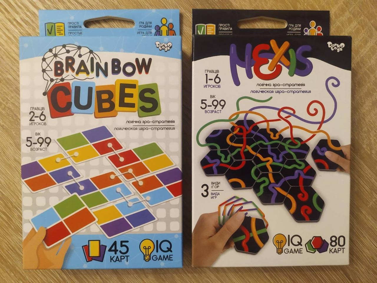Комплект мініігор Danko Toys Hexis і Brainbow Cubes