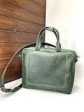 Шкіряна жіноча сумка MARTHA зелена, фото 2