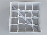 Органайзер SR16 для зберігання дрібних предметів одягу сірого кольору, розмір 32*32*12 см, на 16 відділень., фото 4
