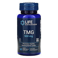 TMG Триметилгліцин 500 мг 60 капс контроль гомоцистеїну гепатопротектор, для мозку Life Extension США