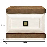 Тумба прикроватная с ящиком Орегон KOM1S 50х39х40см цвета дуб больцано с фасадами сосна аризонская БРВ-Украина