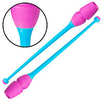 Булавы для художественной гимнастики Lingo 35 см (C-0964) розовый/голубой