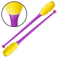 Булавы для художественной гимнастики Lingo 35 см (C-0964) желтый/фиолетовый