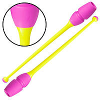 Булавы для художественной гимнастики Lingo 35 см (C-0964) розовый/желтый