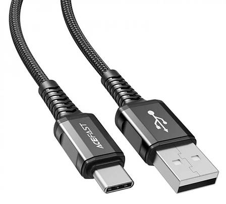 Кабель для зарядки телефона/ смартфона ACEFAST C1-04 USB - Type-C 3 A 1.2 м Чорний, фото 1