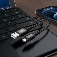 Кабель для зарядки телефона/ смартфона ACEFAST C1-04 USB - Type-C 3 A 1.2 м Чорний, фото 5