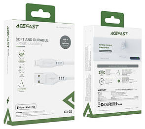 Кабель для зарядки телефона/ смартфона ACEFAST C3-02 USB - Lightning 2.4 A 1.2 м Білий, фото 4