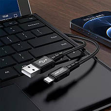 Кабель для зарядки телефона/ смартфона ACEFAST C1-02 USB - Lightning 2.4 A 1.2 м Чорний, фото 4
