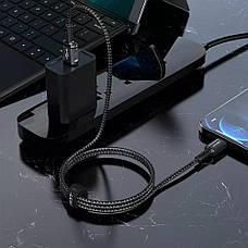 Кабель для зарядки телефона/ смартфона ACEFAST C1-02 USB - Lightning 2.4 A 1.2 м Чорний, фото 5