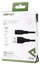 Кабель для зарядки телефона/ смартфона ACEFAST C3-02 USB - Lightning 2.4 A 1.2 м Чорний, фото 6