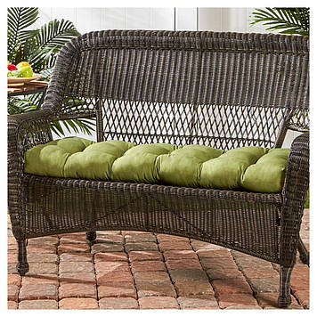 Вулична подушка сидіння для садових меблів з холлофайберу yeti home 120х45х10 Дралон тканина Салатовий