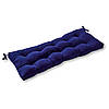 Вулична подушка сидіння для садових меблів з холлофайберу yeti home 120х45х10 Дралон тканина Темно-Синій, фото 2