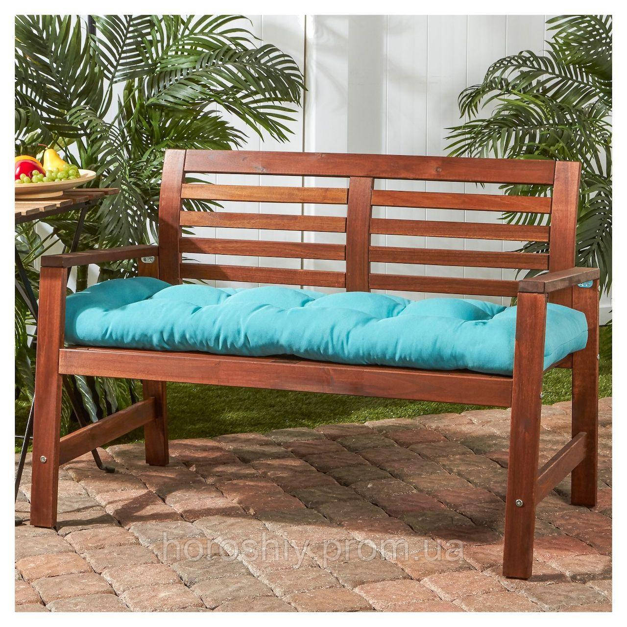 Вулична подушка сидіння для садових меблів з холлофайберу yeti home 120х45х10 Дралон тканина Бірюзовий