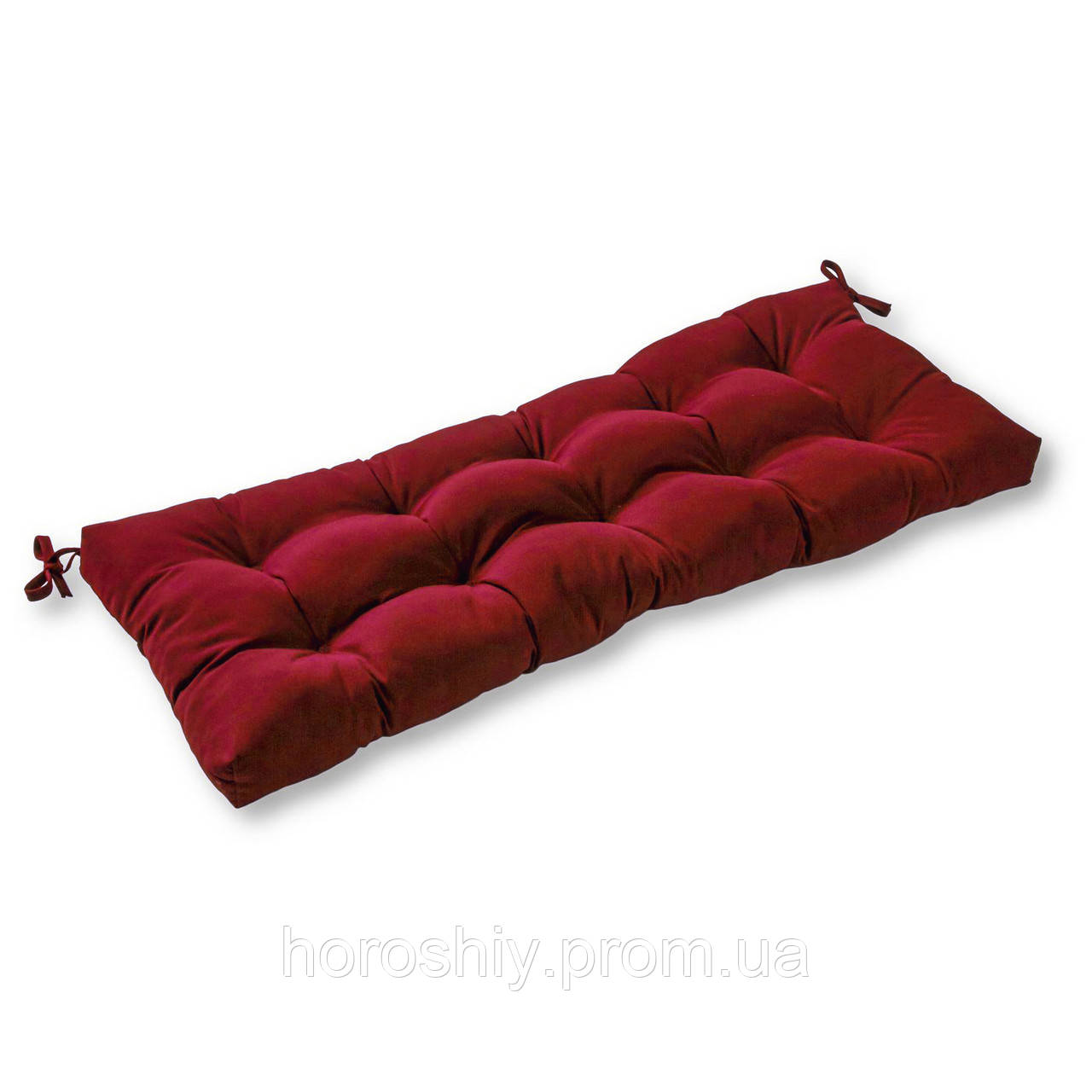 Вулична подушка матрац для меблів з піддонів та садових меблів з холлофайбера 120х80х10 Дралон тканина Бордовий