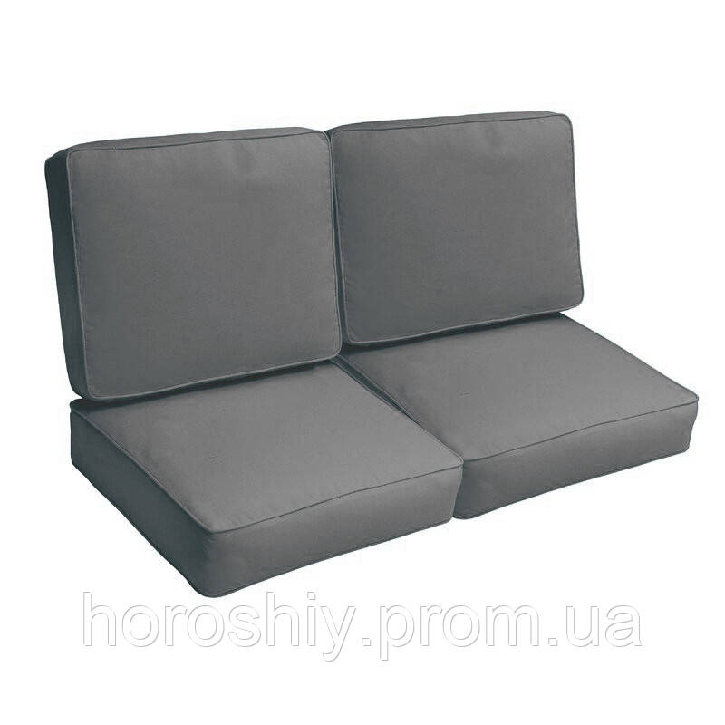 Комплект подушок для меблів з піддонів палет або лавку Темно-Сірий yeti home 120х60х10 60х60 4шт