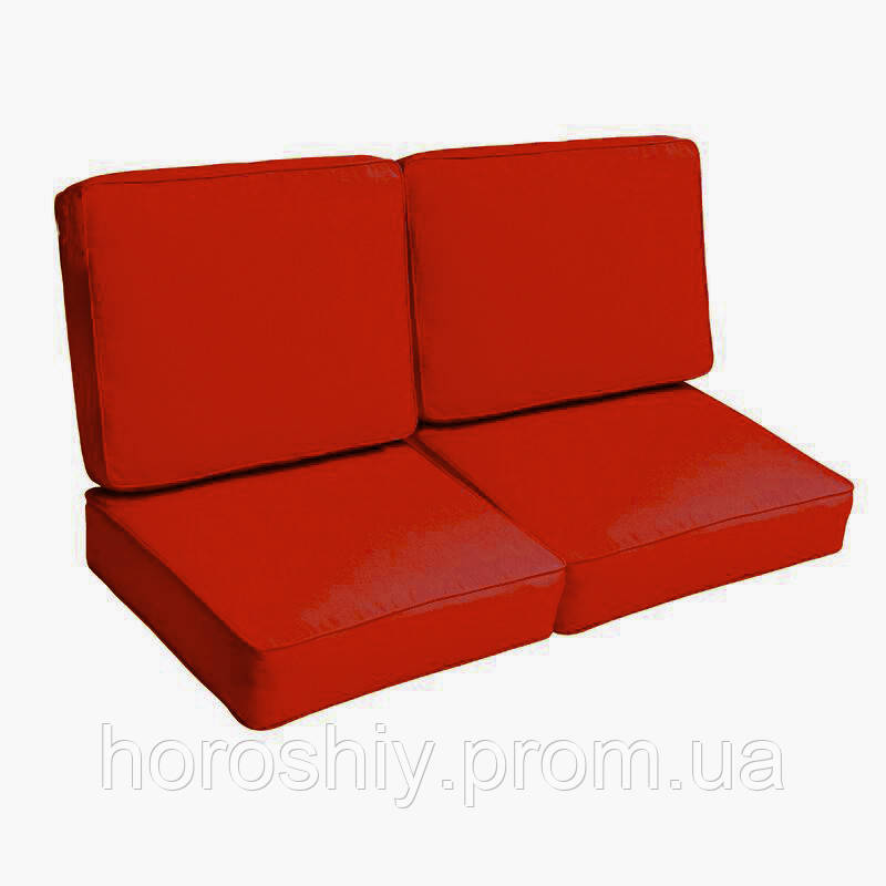 Комплект подушок для меблів з піддонів палет або лавку Червоний yeti home 120х60х10 60х60 4шт