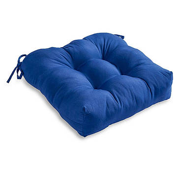 Подушка на стілець синя із зав'язками з холлофайберу 35х35х10 YETI HOME Оксфорд