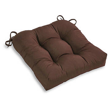 Подушка на стілець коричнева із зав'язками із холлофайберу 35х35х10 YETI HOME Оксфорд