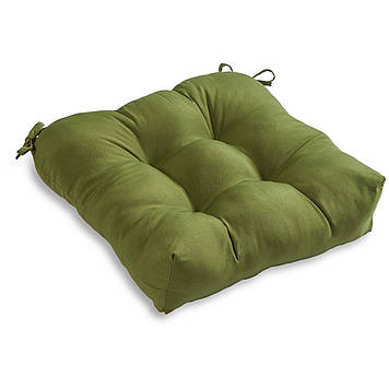 Подушка на стілець зелена із зав'язками з холлофайберу 35х35х10 YETI HOME Оксфорд