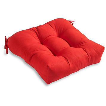 Вулична подушка для стільців із холлофайберу із зав'язками 35х35х10 Дралон тканина Червоний