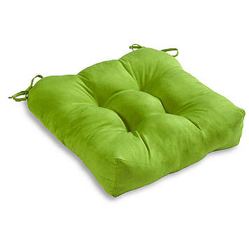 Вулична подушка для стільців із холлофайберу із зав'язками 35х35х10 Дралон тканина Салатовий
