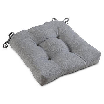 Вулична подушка-сидушка для стільця крісла з холлофайбера 40х40х10 Дралон тканина Сірий