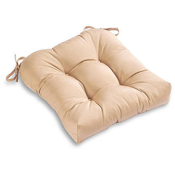 Вулична подушка сидіння для садових меблів з холлофайбера 45х45х10 Дралон тканина Бежевий