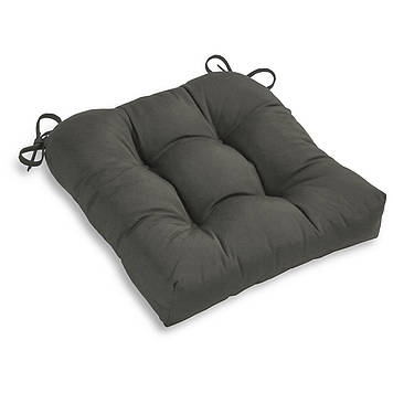 Вулична подушка з холофайбера із зав'язками на стілець кресло yeti home 50х50х10 Дралон Темно-Сірий