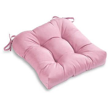 Вулична подушка з холлофайбера із зав'язками на стілець кресло yeti home 50х50х10 Дралон Рожевий