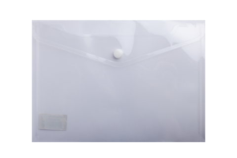 Папка-конверт на кнопці, А5, глянсовий прозорий пластик, прозора BM.3936-00