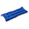 Подушка на садову лавку з холлофайбера yeti home 120х50х10 преміум бавовна Синій, фото 2