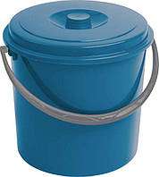 Ведро хозяйственное пластиковое с крышкой Curver 12 л (03207) Синий
