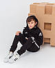 ПІДРОСТКИЙ костюм Тканина: ЛОСОСТА на ФЛІСІ. Колір білий + чорний, чорний., фото 2
