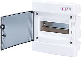 Щит внутр. розподільчий ЄСМ 8PT 8 модулів прозорі дверцята ETI