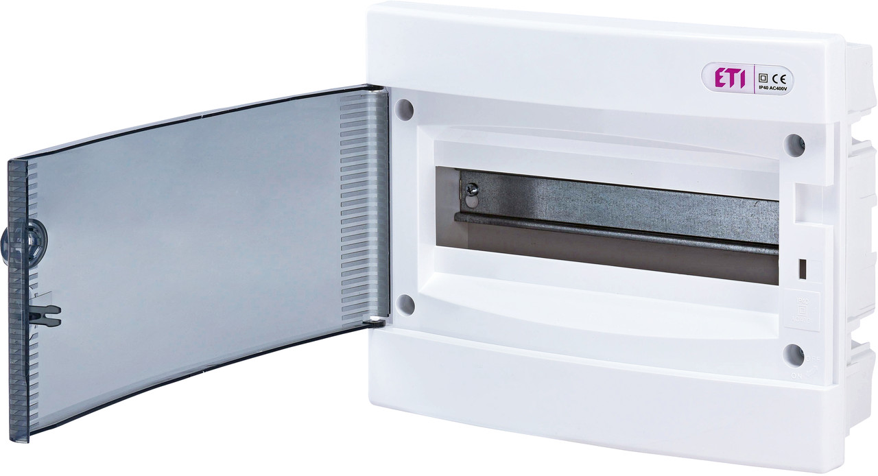 Щит розподільчий внутрішній ЄСМ 12PT 12 модулів прозорі дверцята ETI, фото 1